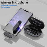 Professional Wireless Lavalier Microphone Set with Portable Charging Box Crystal Clear Audio - 2in1-fast connection - Top-Down View