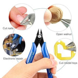 170-Blue Flush Cutter Mini Diagonal Cutting Pliers Side Cutter Nippers Wire Cutter - Top-Down View