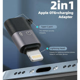 1-Pcs USB-C to fast connection OTG Adapter | Fast Charging & Data Sync | Compatible with iPhone 7-14 Pro Max, Headphones, Flash Drive, Mouse & More - Top-Down View