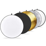 HRIDZ 80CM Portable 5 in 1 Collapsible Round Multi Disc Light Reflector - Front View