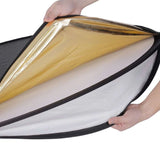 HRIDZ 80CM Portable 5 in 1 Collapsible Round Multi Disc Light Reflector - Side View