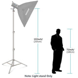1Pcs Hridz 260cm Stainless Steel Heavy Duty with 1/4 to 3/8 adapter for Studio Softbox, Monolight and Other Photographic Equipment - 1-Stand