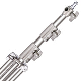 Hridz Stainless Steel 2.8m Heavy Duty Light Stand for Studio Softbox Bowen Lights Photography Studio 280cm Tripod - 45-Degree Angle