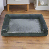 XL Size PawfectFriend Orthopedic Dog Bed 3-Side Comfort Bolster Padded Calming Mattress Bed with Removable Cover - Front View