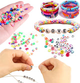 13200PCS Colorful Polymer Clay Beads Set with Alphabet Letters for DIY Jewelry Making and Craft Projects - Side View
