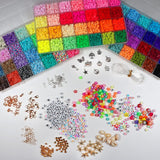 13200PCS Colorful Polymer Clay Beads Set with Alphabet Letters for DIY Jewelry Making and Craft Projects - Close-Up Angle