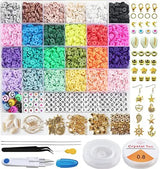 6000-Piece DIY Polymer Clay Heishi Beads Kit in 24 Colors for Creative Jewelry Making and Bracelet Design