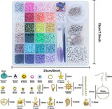 6000-Piece DIY Polymer Clay Heishi Beads Kit in 24 Colors for Creative Jewelry Making and Bracelet Design - Front View