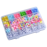 950-Piece Colorful Acrylic Beads Kit with Alphabet Beads for Creative Jewelry Making - Top-Down View