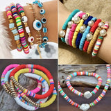 20-Color 4000-Piece Premium Clay Bead Jewelry Making Kit with Accessories and Elastic Strings - Rear View