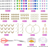 Vibrant 28-Color 6380-Piece Heishi Polymer Clay Bead Jewelry Kit with Smiley Face and Accessories - Top-Down View