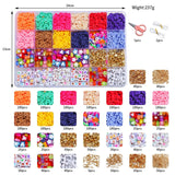 Vibrant 12-Color 4000-Piece DIY Ceramic Bead Jewelry Making Kit - 6mm Flat Round Polymer Clay Beads - 45-Degree Angle
