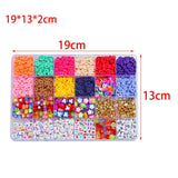 Vibrant 12-Color 4000-Piece DIY Ceramic Bead Jewelry Making Kit - 6mm Flat Round Polymer Clay Beads - Rear View