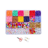 Vibrant 12-Color 4000-Piece DIY Ceramic Bead Jewelry Making Kit - 6mm Flat Round Polymer Clay Beads - Extra Image