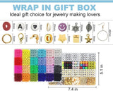 6000-Piece Colorful Polymer Clay Bead Kit for DIY Jewelry Making - 24 Assorted Round Heishi Disc Beads - Front View