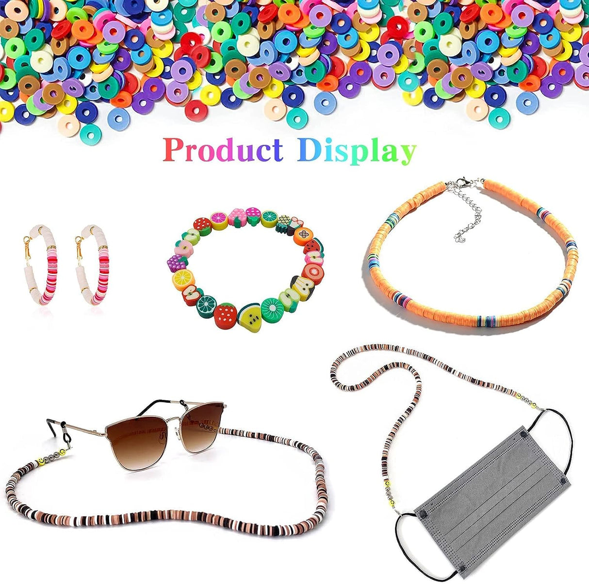 28 Color Polymer Clay Bead Jewelry Making Kit - 7860 Pieces of Alphabet & Decorative Beads for Creative Bracelets