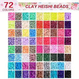 72-Color Clay Beads Jewelry Making Kit - 10,800pcs Bracelet and Accessory Set - Front View