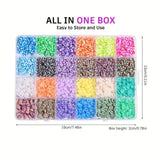 72-Color Clay Beads Jewelry Making Kit - 10,800pcs Bracelet and Accessory Set - Side View
