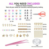 72-Color Clay Beads Jewelry Making Kit - 10,800pcs Bracelet and Accessory Set - Top-Down View