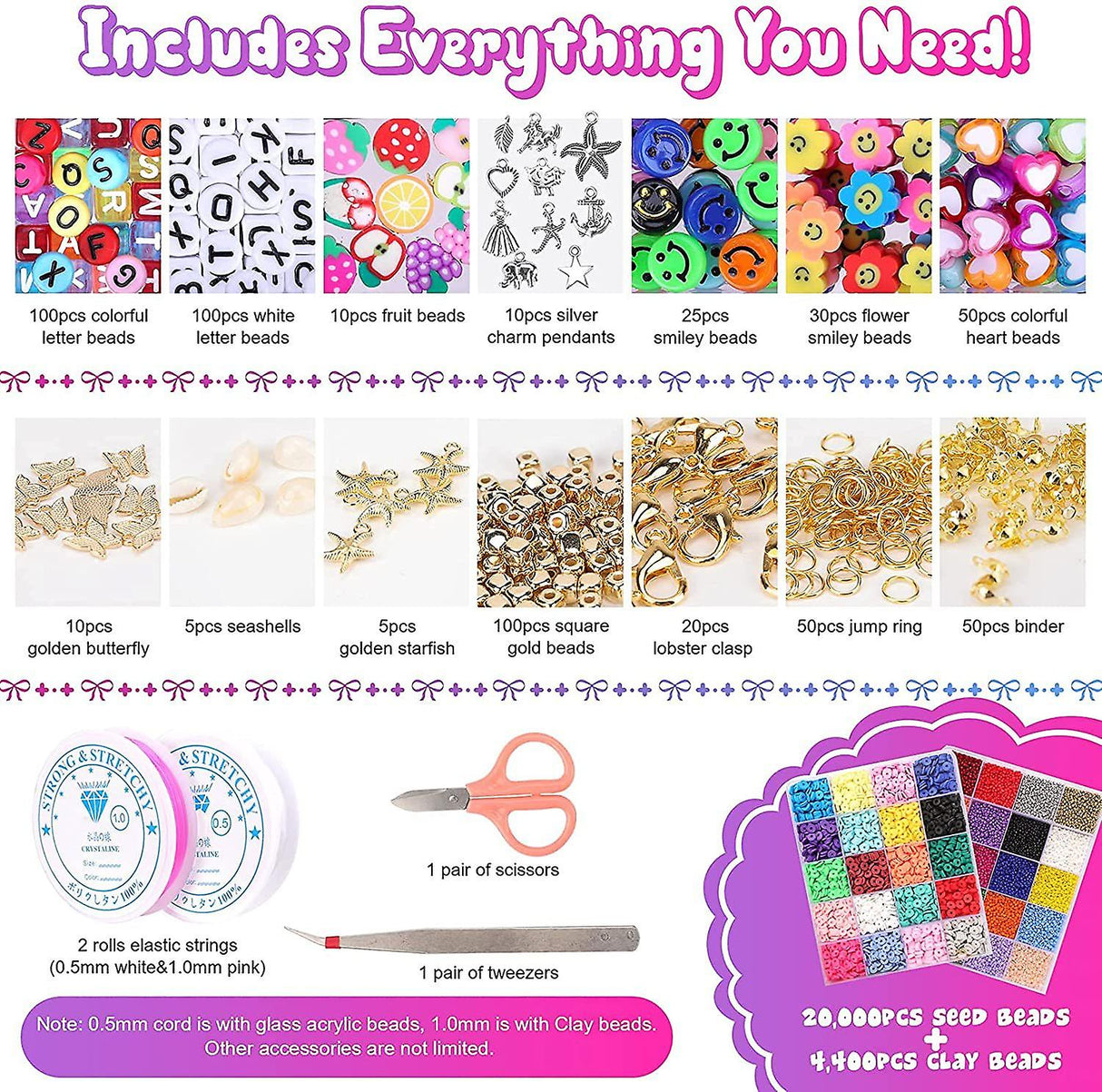 DIY 25000 Pcs A-Z Letter Beads & Polymer Clay Jewelry Making Kit for Unique Bracelets