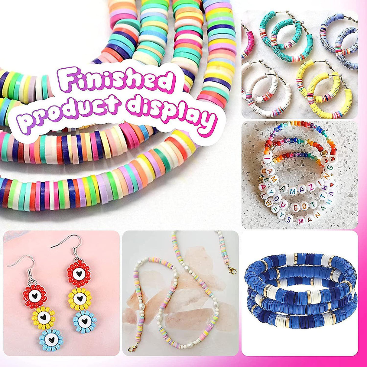 DIY 25000 Pcs A-Z Letter Beads & Polymer Clay Jewelry Making Kit for Unique Bracelets
