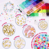 Heishi Alphabet Bead with Charm Pendant Set 48 Colors 35000pcs 2mm Glass Seed Beads Jewelry Making Kit - Top-Down View