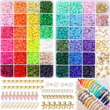 Heishi Alphabet Bead with Charm Pendant Set 48 Colors 35000pcs 2mm Glass Seed Beads Jewelry Making Kit - Close-Up Angle