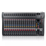Hridz 16 Channels Audio Sound Mixer Mixing DJ Console USB with 48V Phantom Power - Front View