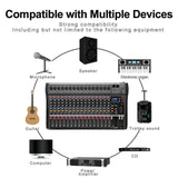 Hridz 16 Channels Audio Sound Mixer Mixing DJ Console USB with 48V Phantom Power - 45-Degree Angle