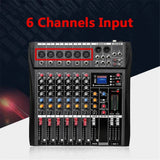 Hridz 6 Channels Bluetooth Mixer DJ Live Studio Audio Mixer USB Console Amplifier AUX - Top-Down View