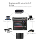Hridz CT-80S Professional Audio Mixer – 8 Channels Bluetooth USB Mixer with Effects, 48V Phantom Power, and Built-in Sound Card, 8 Channels Audio Sound Mixer Mixing DJ Console USB with 48V Phantom Power - Front View