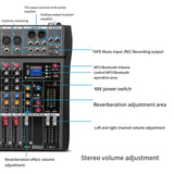 Hridz CT-80S Professional Audio Mixer – 8 Channels Bluetooth USB Mixer with Effects, 48V Phantom Power, and Built-in Sound Card, 8 Channels Audio Sound Mixer Mixing DJ Console USB with 48V Phantom Power - Side View