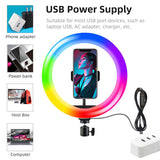 Hridz Makeup Selfie 10inches 26cm RGB Ringlight Dimmable LED Fill Ring Lamp