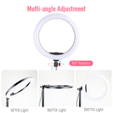 Hridz Makeup Selfie 10inches 26cm RGB Ringlight Dimmable LED Fill Ring Lamp - Side View