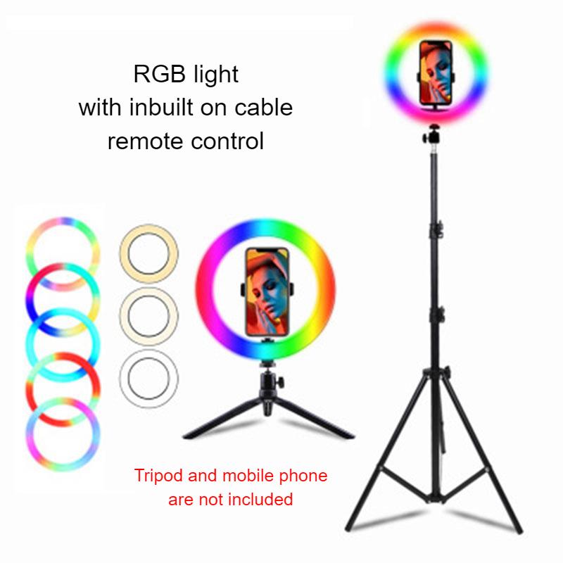 Hridz Makeup Selfie 10inches 26cm RGB Ringlight Dimmable LED Fill Ring Lamp