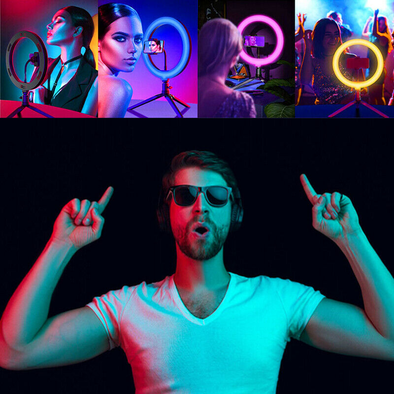 Hridz Makeup Selfie 10inches 26cm RGB Ringlight Dimmable LED Fill Ring Lamp