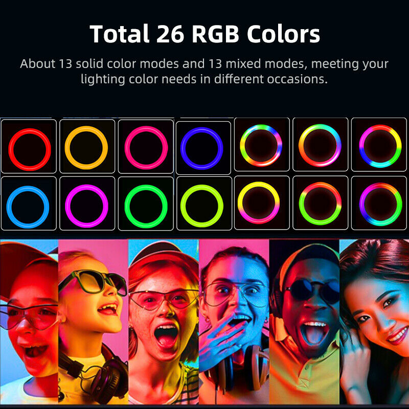 Hridz Makeup Selfie 10inches 26cm RGB Ringlight Dimmable LED Fill Ring Lamp