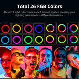 Hridz Makeup Selfie 10inches 26cm RGB Ringlight Dimmable LED Fill Ring Lamp
