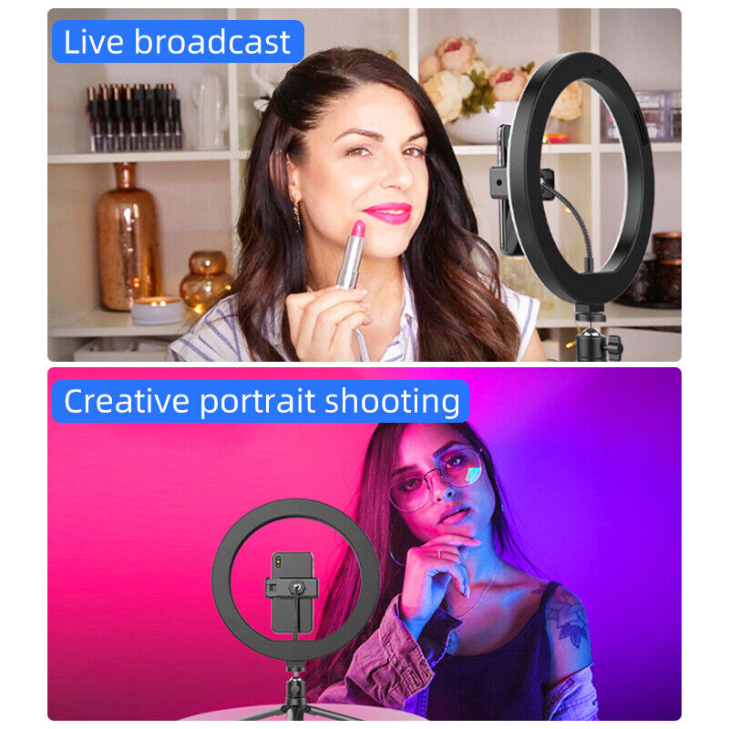 Hridz Makeup Selfie 10inches 26cm RGB Ringlight Dimmable LED Fill Ring Lamp