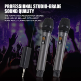 HridZ Dual Channel UHF Wireless Microphone System with Rechargeable Mics for Performances and Events - Front View