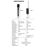 HridZ Dual Channel UHF Wireless Microphone System with Rechargeable Mics for Performances and Events - Rear View