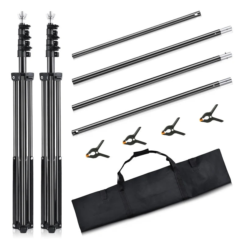 Heavy-Duty 2.6M x 3M Backdrop Support System for Professional Photography and Video Studio Use