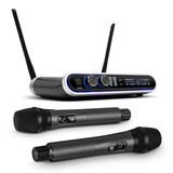 Hridz Wireless UHF Microphone Kit Dual Handheld Mics with 100m Range Receiver for Karaoke Meetings Parties