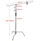 HRIDZ 10.8ft/330cm Heavy Duty Studio C Stand Century Stand Boom Arm Grip Heads Kit - Top-Down View