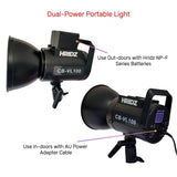 HRIDZ CB-VL100 100W Battery-Operated Bi-Colour Dimmable LED Video Light Outdoor Cob - Front View
