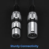 5m Hridz XLR Cable Male To Female Audio Output and Input Apply To KTV Microphone - Close-Up Angle