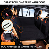 Black PawfectFriend Hard Bottom Car Back Seat Extender & Hammock for Dogs – 63x132cm Waterproof, Heavy-Duty Pet Seat Protector - Top-Down View