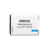 HRIDZ EN-EL23 Battery & Charger Set For Nikon Coolpix B700 S810c P600 P610S - Close-Up Angle