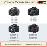Hridz LP-E10 Battery for Canon EOS 3000D 1500D 1300D 1200D 1100D E10 LC-E10 - Front View