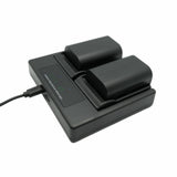 HRIDZ LP-E6 2 Batteries and 1 Dual Charger for Canon LP-E6n LP E6 Battery - Rear View
